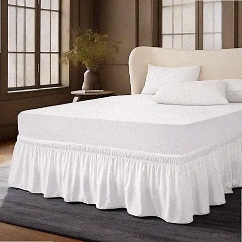 1Pc Breathable & Dustproof Bed Skirt with Elastic Band Contemporary Style Cover