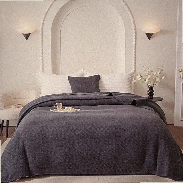 Muslin Throw Blanket 100% Cotton Blankets for Couch Breathable Gauze All Season
