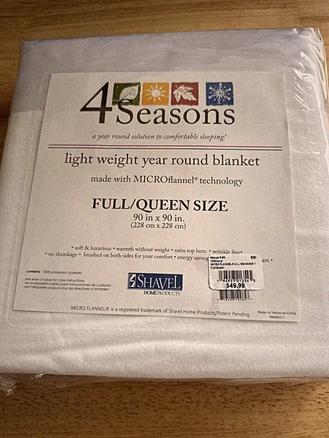 Shavel 4 Seasons Queen Full size Blanket White lightweight